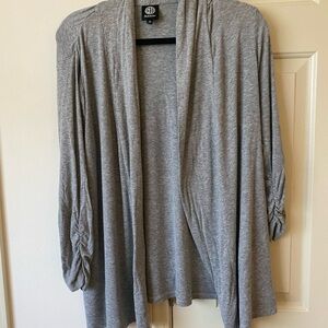 Bobeau Light Gray Open Cardigan
